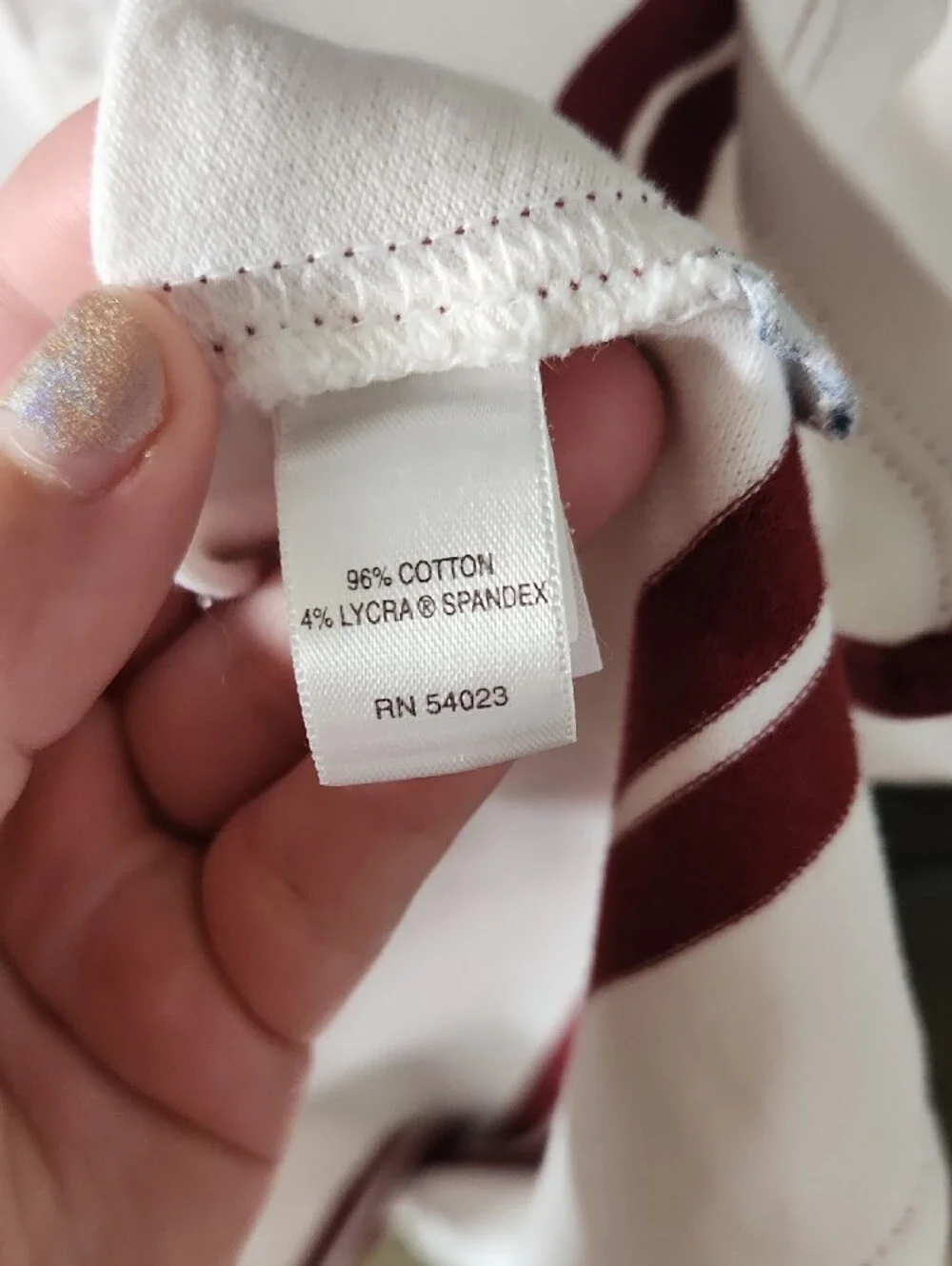 Banana Republic White Polo with Burgundy Stripes